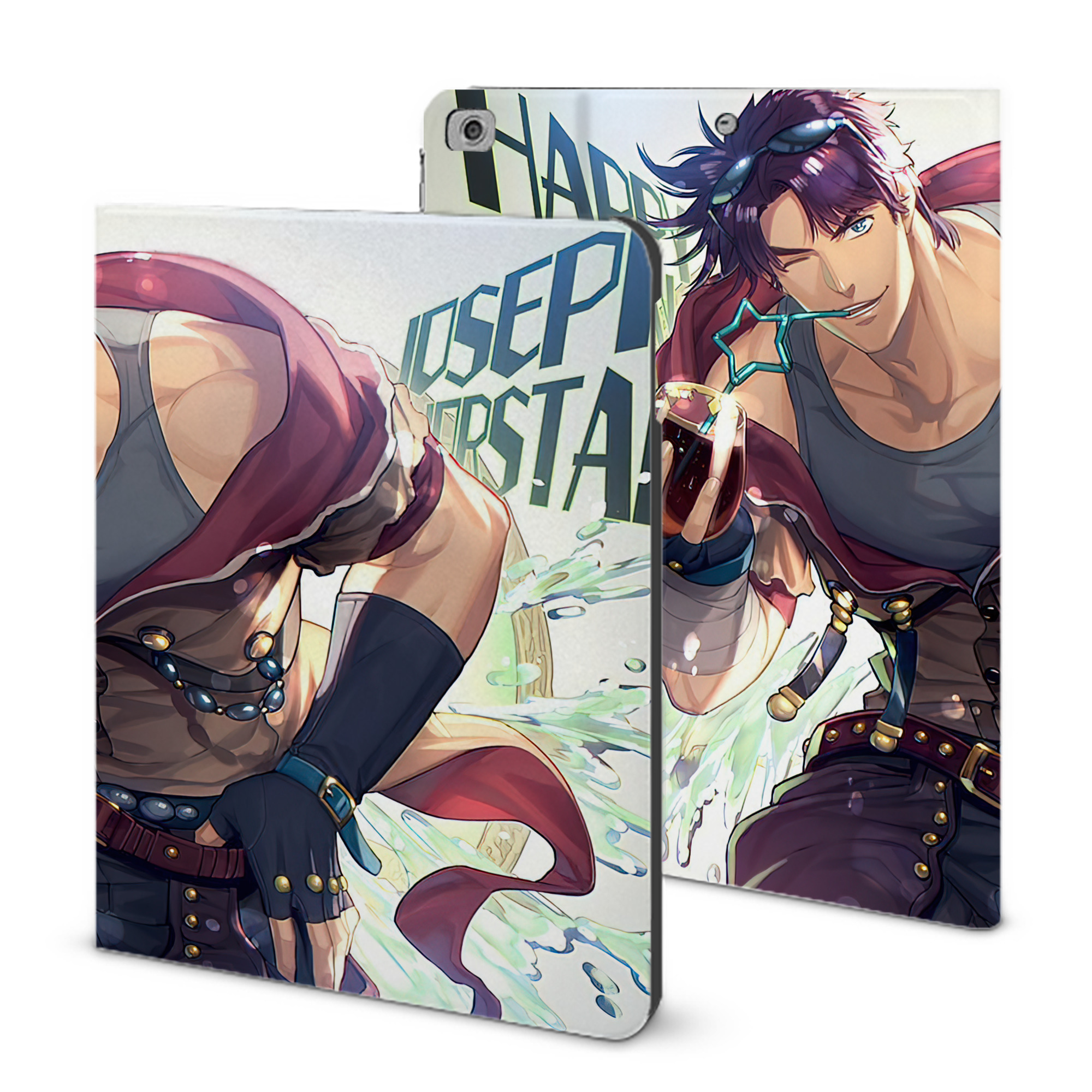 （画像用） ジョジョの奇妙な冒険 JoJo's Bizarre Adventure IPad ケース ブック型 PUレザー TPU 耐衝撃 軽量 薄型 ペン収納なし 全面保護 IPad 各モデル対応